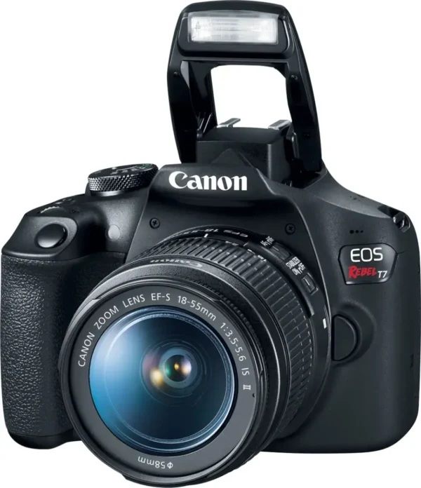 Canon - EOS Rebel T7 DSLR Video Two Lens Kit with EF-S 18-55mm and EF 75-300mm Lenses - Black - Image 2
