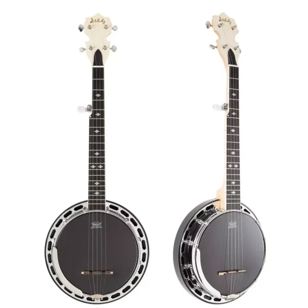 5 String Banjo MINI, 28 Inch Travel Banjo with Remo Head, Resonator and Geare.