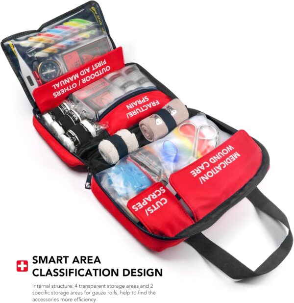 330 Piece First Aid Kit, Premium Waterproof Compact Trauma Medical Kits for Any Emergencies - Image 4