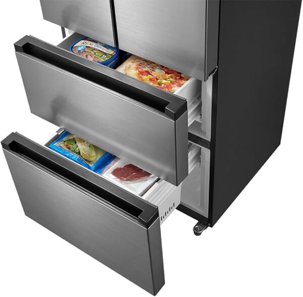 Freestanding French Doors Fridge Freezer, 391 Litre Capacity with LCD Temperature Control - Image 6