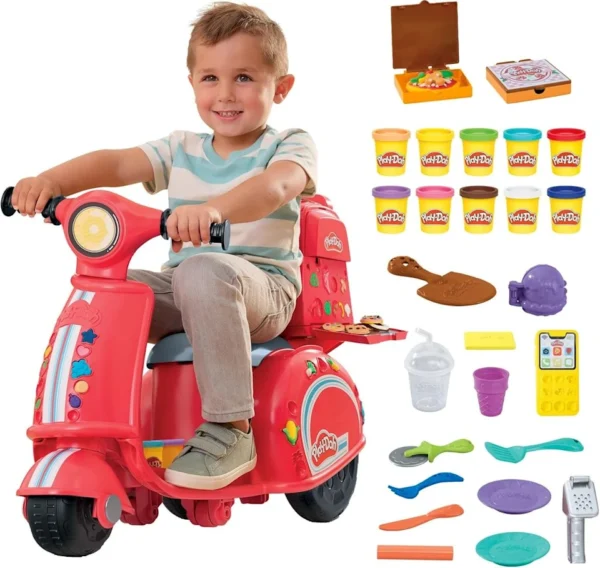 Play-Doh Pizza Delivery Scooter Playset, Non-Toxic Modelling Compound Set - Image 3