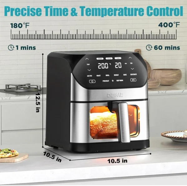 Healthy Family Meals Made Easy: 6.2 QT Air Fryer with Non-Stick Basket & Recipes - Image 5