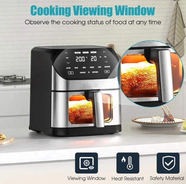Healthy Family Meals Made Easy: 6.2 QT Air Fryer with Non-Stick Basket & Recipes - Image 4