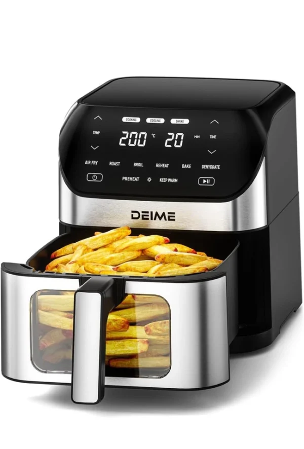 Healthy Family Meals Made Easy: 6.2 QT Air Fryer with Non-Stick Basket & Recipes