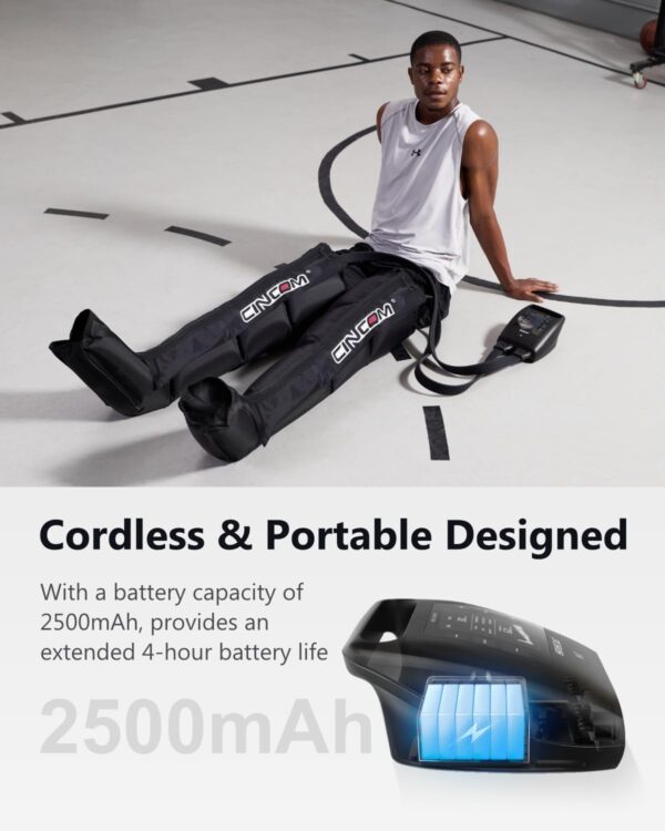 CINCOM Cordless Leg Recovery System with Dynamic Compression Massage Technology - Image 2