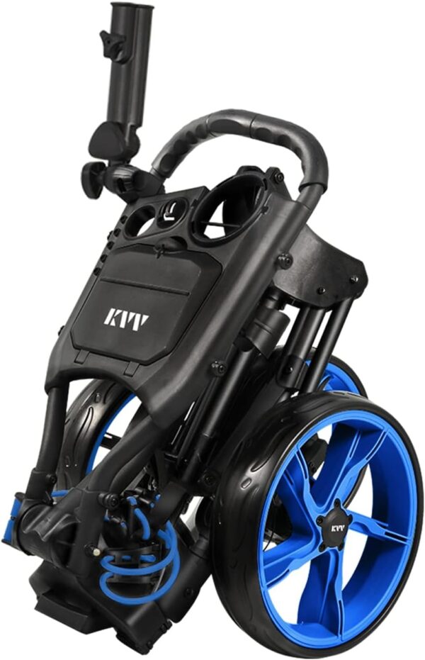 KVV 3 Wheel Golf Push Cart Ultra Lightweight Smallest Folding Size - Image 2