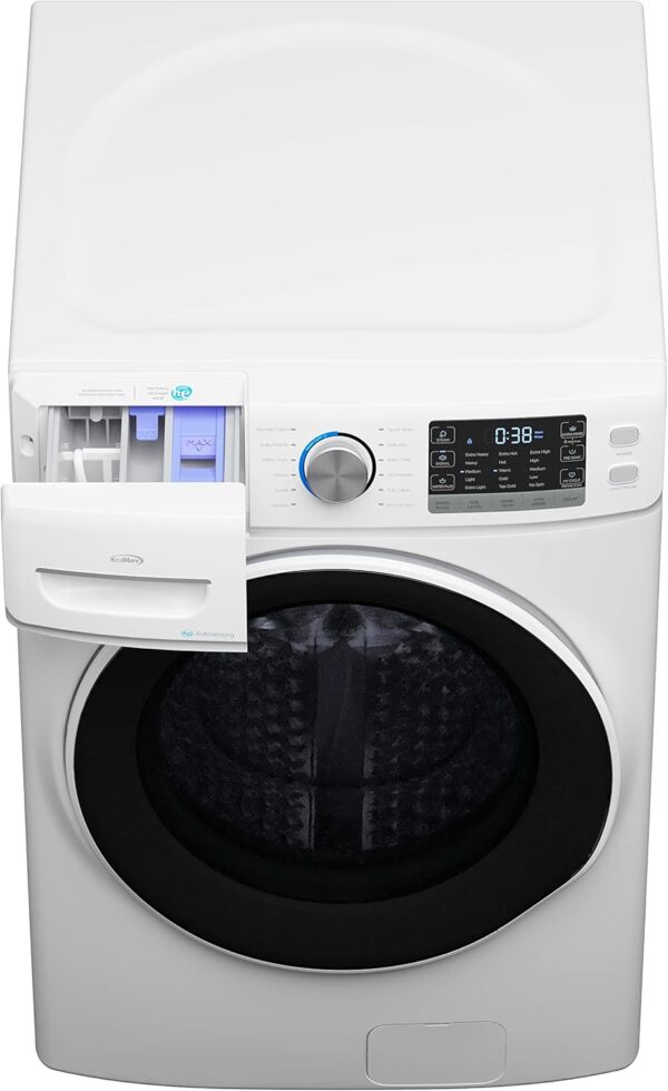 27" Front Load X-Large 4.5 Cu. Ft Machine with Quiet Inverter Motor, Steam and Water Plus Functions, 20-Minute Quick - Image 2