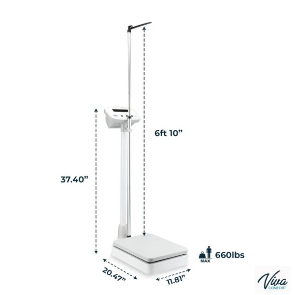 VivaComfort Digital Medical Scale for Body Weight, Digital Medical Grade Doctor Scale, Professional Height and Weight Physician Scale - Image 4