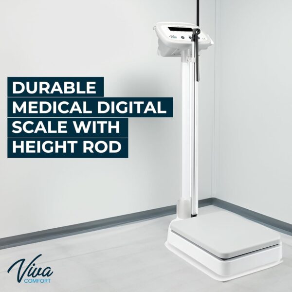 VivaComfort Digital Medical Scale for Body Weight, Digital Medical Grade Doctor Scale, Professional Height and Weight Physician Scale - Image 2