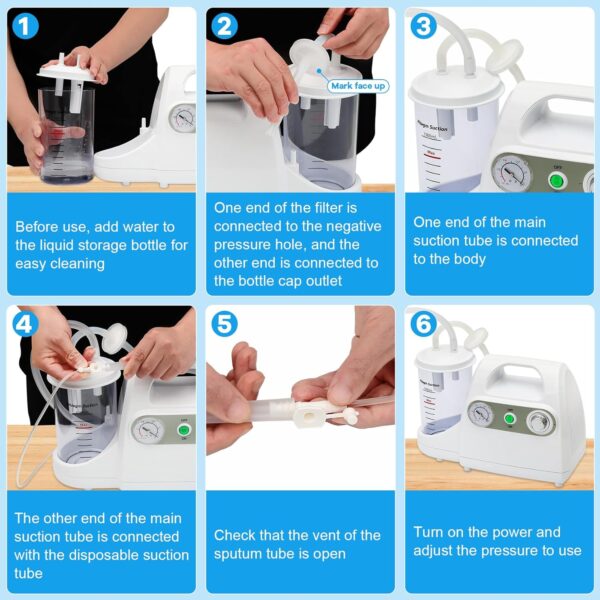 1000ML Portable Veterinary Suction Machine for Home Use 110V Vacuum Device - Image 3