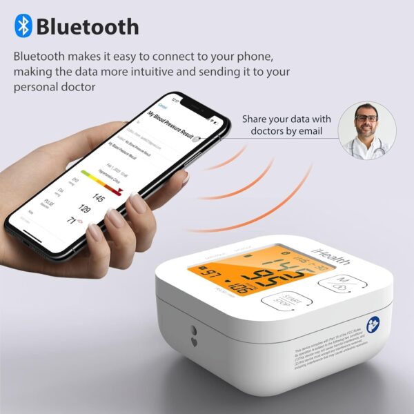 iHealth Track Smart Upper Arm Blood Pressure Monitor with Wide Range Cuff That fits Standard - Image 3