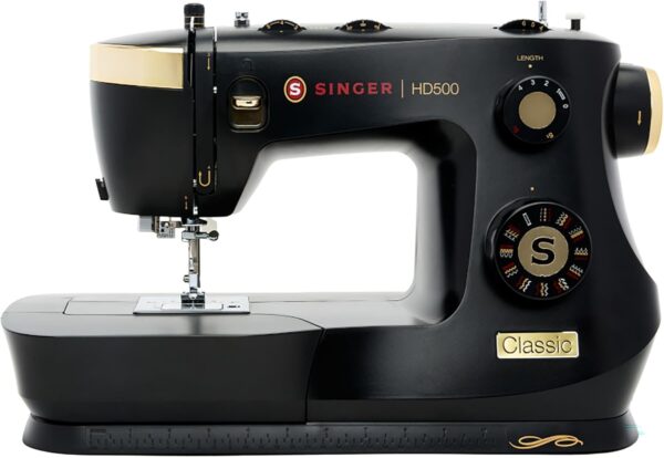 Singer HD500 Classic Sewing Machine, Metal Plastic, Black/Gold - Image 7