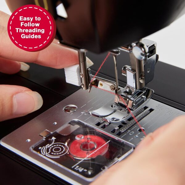 Singer HD500 Classic Sewing Machine, Metal Plastic, Black/Gold - Image 3