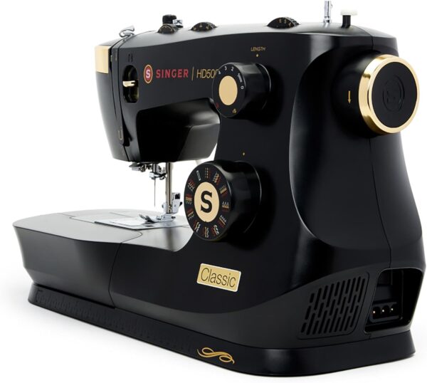 Singer HD500 Classic Sewing Machine, Metal Plastic, Black/Gold - Image 2
