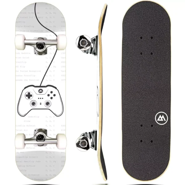 Complete Skateboard | Maple Wood | ABEC 5 Bearings | Double Kick Concave Deck