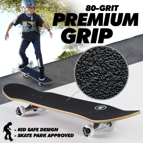 Complete Skateboard | Maple Wood | ABEC 5 Bearings | Double Kick Concave Deck - Image 5