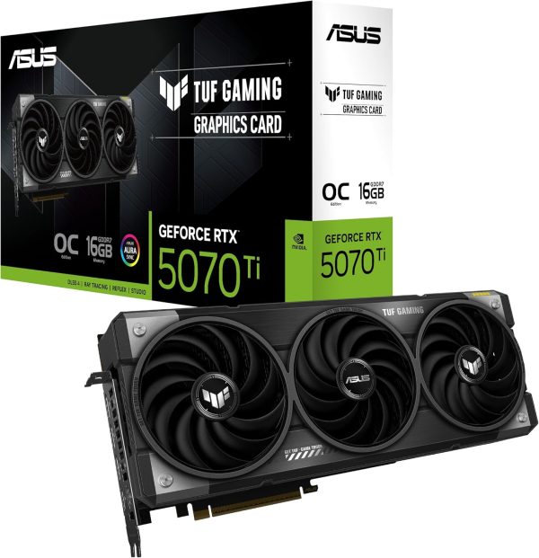 ASUS TUF Gaming RTX5070 Ti OC, PCIe5, 16GB DDR7, 2 HDMI, 3 DP, 2610MHz Clock