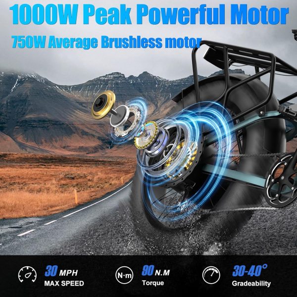 Dual Motor 2000W/1000W Electric Bike for Adult 48V 30AH/20Ah Removable Battery - Image 12