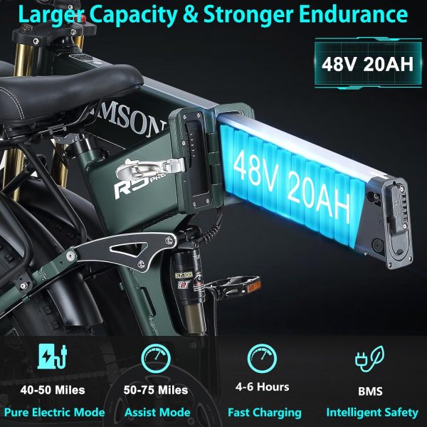 Dual Motor 2000W/1000W Electric Bike for Adult 48V 30AH/20Ah Removable Battery - Image 7