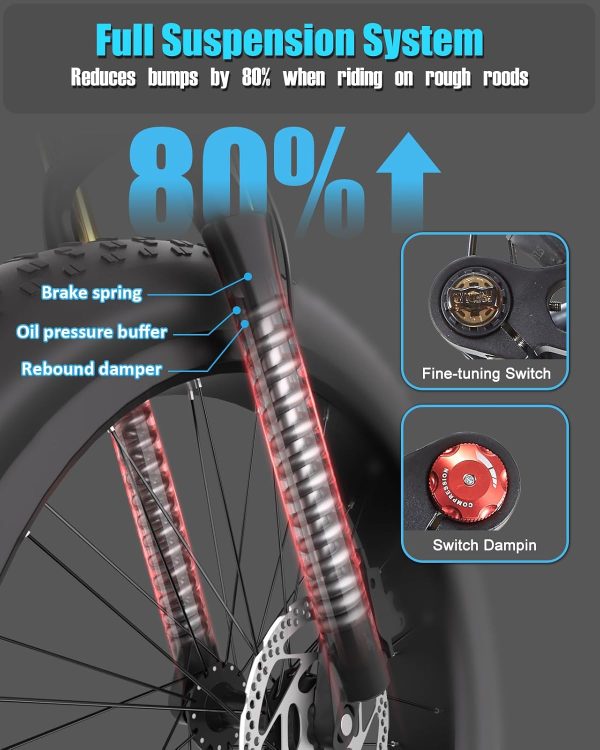 Dual Motor 2000W/1000W Electric Bike for Adult 48V 30AH/20Ah Removable Battery - Image 2