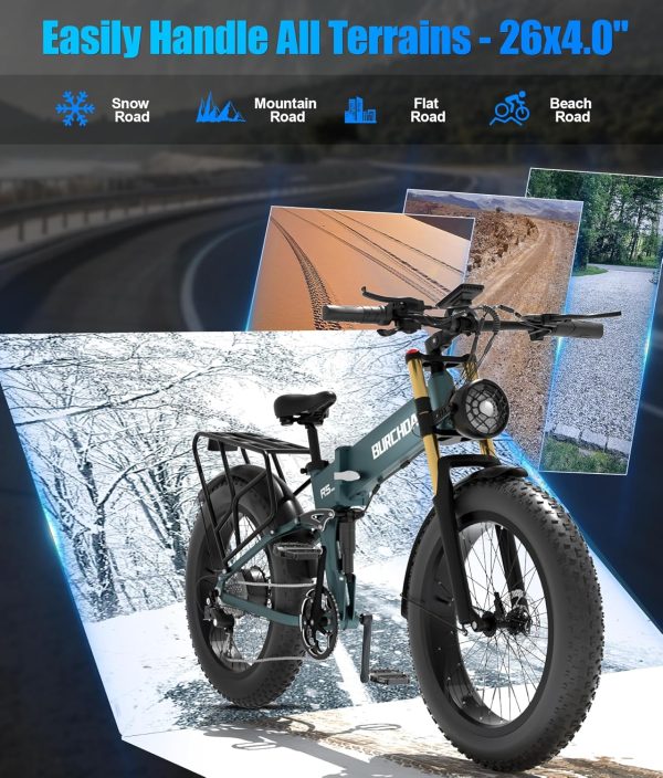 Dual Motor 2000W/1000W Electric Bike for Adult 48V 30AH/20Ah Removable Battery - Image 8