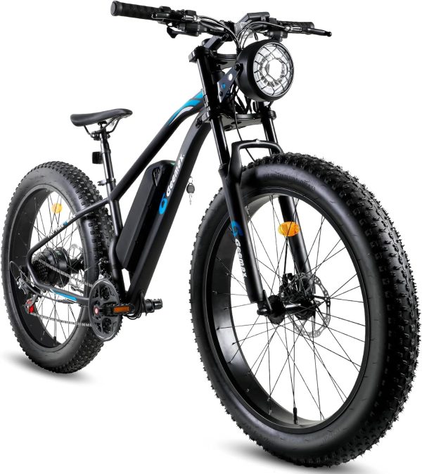 Geemax Electric Bike for Adults, 26" x 4.0 Fat Tire Ebike, 1000W Peak 1500W 48V 15.6Ah Lithium Battery Electric Bicycle