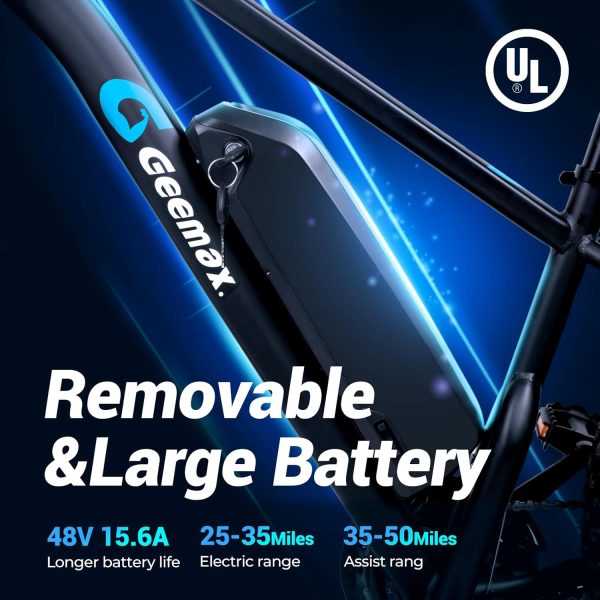Geemax Electric Bike for Adults, 26" x 4.0 Fat Tire Ebike, 1000W Peak 1500W 48V 15.6Ah Lithium Battery Electric Bicycle - Image 4