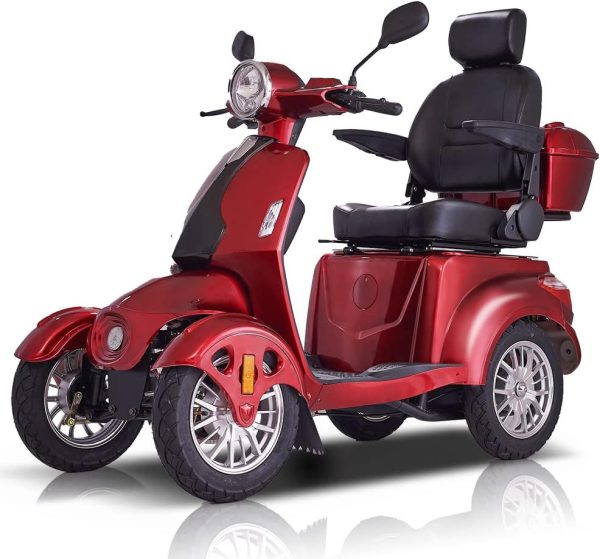 Heavy Duty 4 Wheel Mobility Scooters for Seniors & Adults 500lbs Capacity - Electric Powered Chair - 800W
