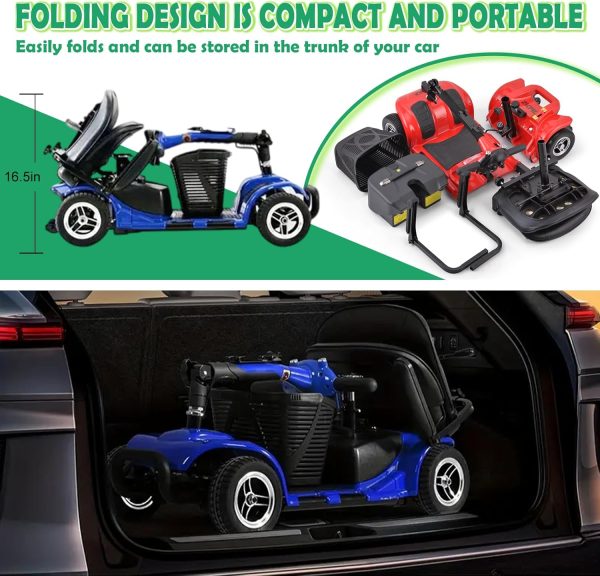 Mobility Scooter for Adults, Senior 4 Wheels Electric Powered Chargeable Device for Travel - Image 4