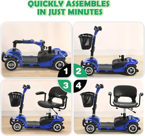 Mobility Scooter for Adults, Senior 4 Wheels Electric Powered Chargeable Device for Travel - Image 5