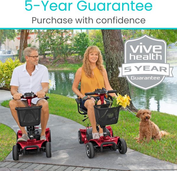 Vive 4 Wheel Mobility Scooter - Electric Powered Wheelchair Device - Compact Heavy Duty Mobile for Travel, Adults, Elderly - Image 8