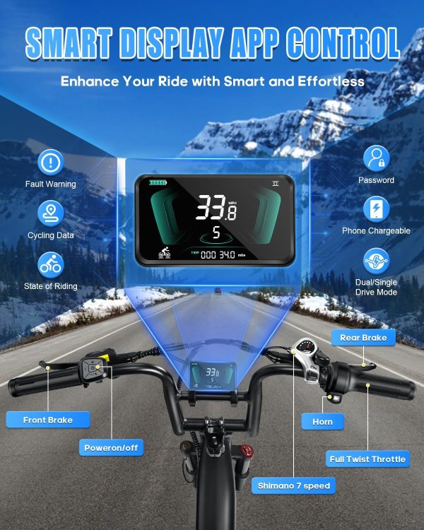 W Wallke AWD Dual Motor Electric Bike for Adults, UL2849 Certified, 48V 60Ah Battery - Image 4