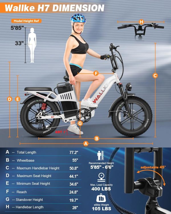 W Wallke AWD Dual Motor Electric Bike for Adults, UL2849 Certified, 48V 60Ah Battery - Image 7