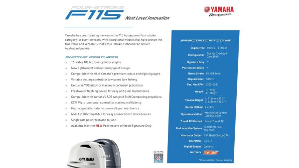 Yamaha 4 Stroke 115hp Long Shaft EFI OUTBOARD - Image 3