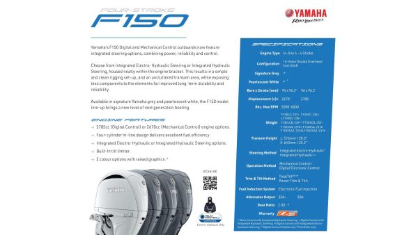 Yamaha 4 Stroke 150hp Extra-Long Shaft EFI OUTBOARD - Image 2