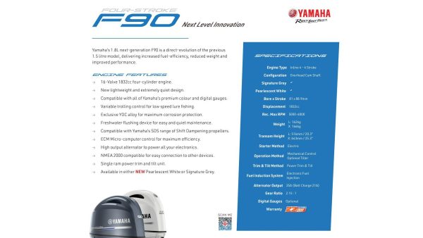Yamaha 4 Stroke 90hp Long Shaft EFI OUTBOARD - Image 3